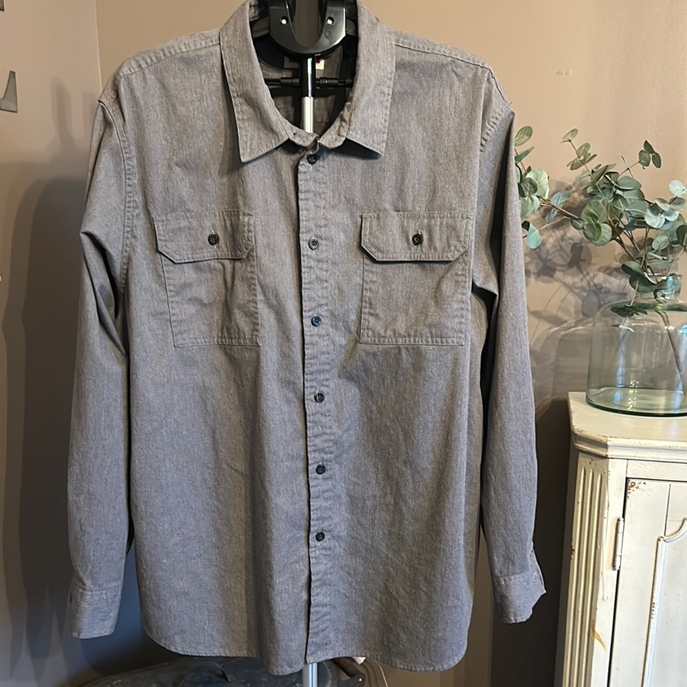 Wrangler Gray Casual Button Down Shirt